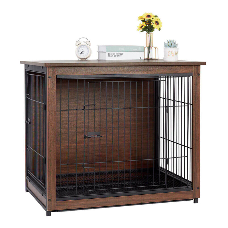 Furniture Dog Crib Walnut Finish